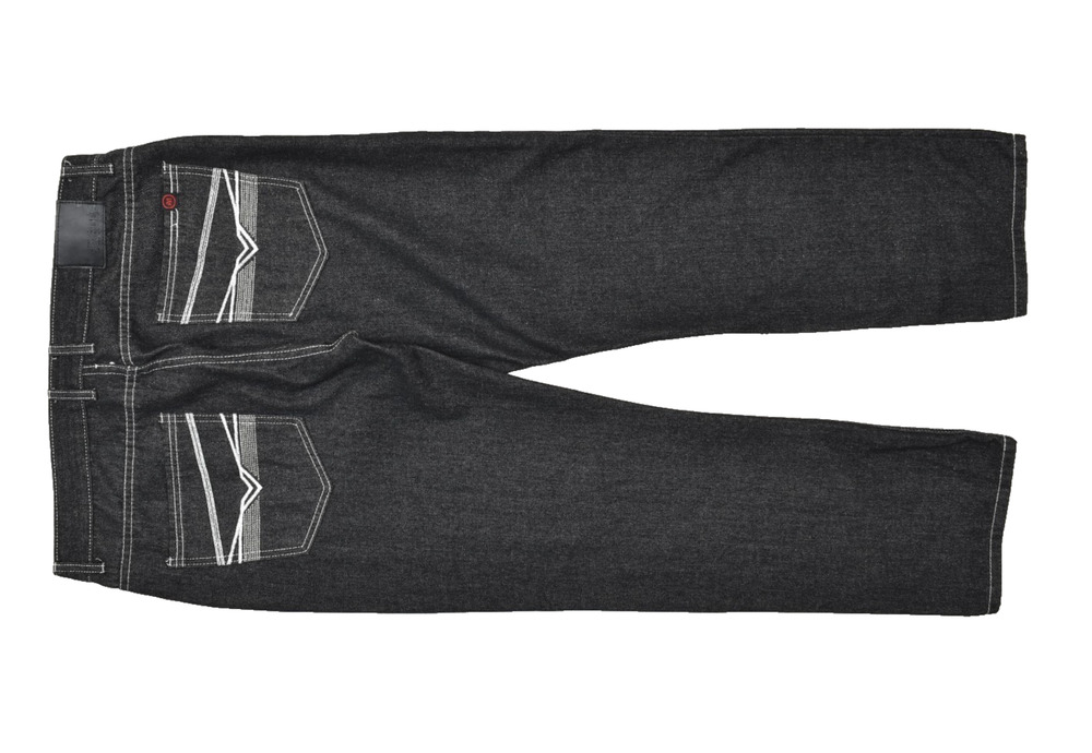 Mecca Men's Black Denim Jeans Size 38x32 Relaxed Fit White Contrast Stitching